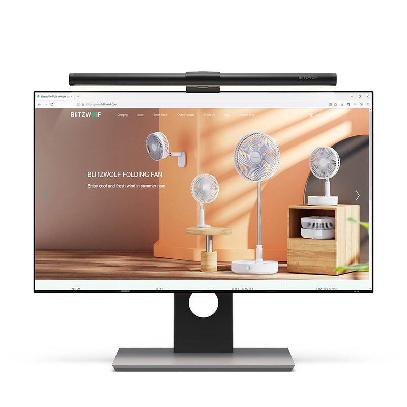 BlitzWolf BW-CML2 RGB Gaming Monitor Light Bar Dual Light Source 300-1000Lux Adjustable Cool/Mix/Warm Light Color Temperature Eye Protection Anti-Glare USB e-Reading Light Touch Control for Home Office PC Computer
