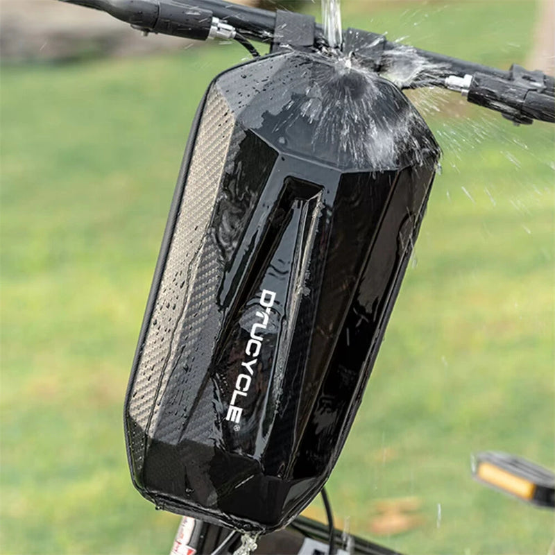 DTUCYCLE 3/4L Electric Bike Bag Waterproof Double Zipper Front Hanging Bag for Electric Bicycle Scooter