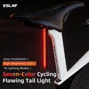 ESLNF RGB Flowing Seat Rail Mount Bike Taillight 1200mAh Type-C Rechargeable IPX4 Waterproof for Night Riding