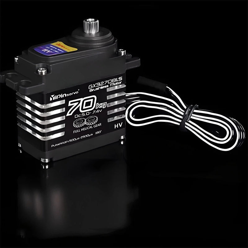 YIPINSERVO GX3270BLS 25T 180/270 70kg High Torque Magnetic Induction IP68 Waterproof Digital Servo for 1/8 1/10 RC Cars