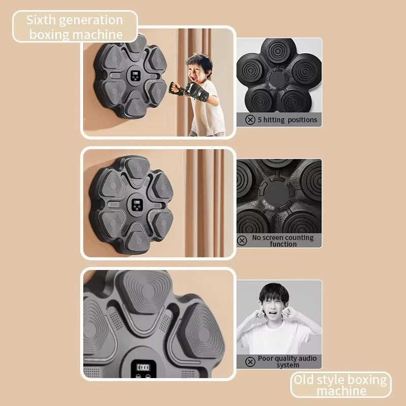 KALOAD Music Boxing Target Smart Boxing Target Trainer Reaction Training Adult Child Home Training Boxing Machine for Fitness Muscle Exercise