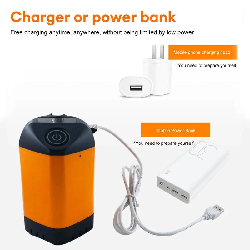 Portable Electric Shower Pump Outdoor Camping Shower IPX7 Waterproof with Digital Display for Camping Hiking Backpacking Travel