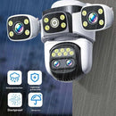 10K UHD WiFi 6 PTZ Camera 20MP Wireless Outdoor 10X Zoom Four Screen Four Lens Automatic Tracking Two-way Intercom Waterproof Security CCTV Camera