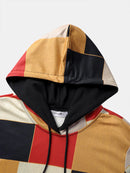 ChArmkpR Mens Hoodies Color Block Kangaroo Pocket Loose Drawstring Hoodies Sweatshirts