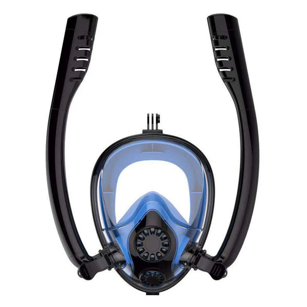 Double Tube Waterproof Anti-fog Goggles 180 Panoramic Full Face Swimming Goggles Fully Dry Snorkel Goggles for Diving