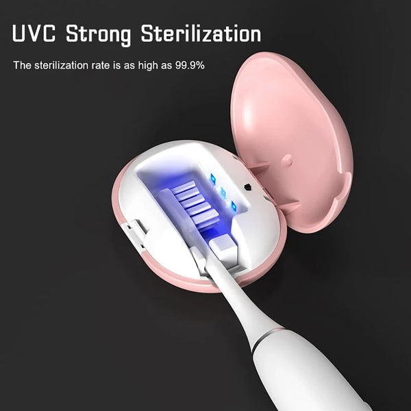 Mini Portable Toothbrush Disinfection Case UV Toothbrush Head Disinfection Box Drying Box Sterilizer USB Rechargeable Laptop Toothbrush Holder No Drilling