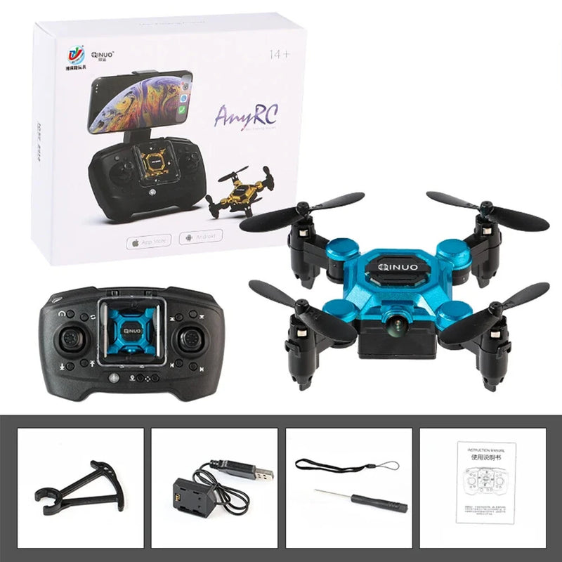K04 MINI WiFi FPV with HD Camera Integrated Storage Altitude Hold Mode Grid Full Protection Child Gift LED Light Pocket RC Toys Drone Quadcopter RTF