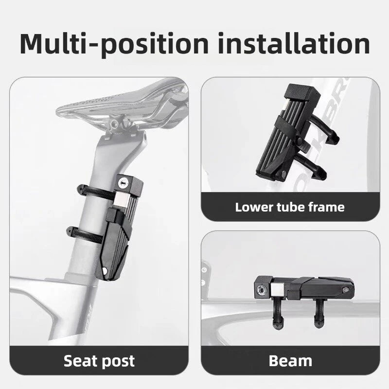 BENGGUO Mini Portable Bicycle Folding Lock Safety Anti-theft Waterproof Alloy Lock for MTB Motorcycle Electric Vehicle