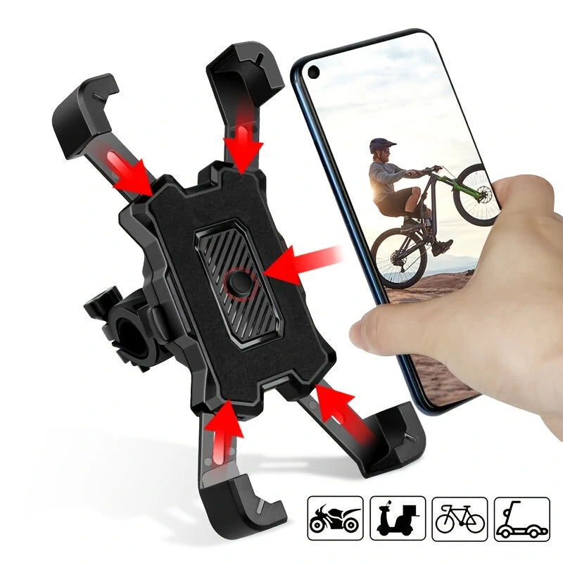 Universal Bike Holder 360 Adjustable Shockproof Anti-fall Handlebar Holder Suit for 4.8-6.8 Inch Cell Phones for Motorcycle Bicycle Scooter Bracket