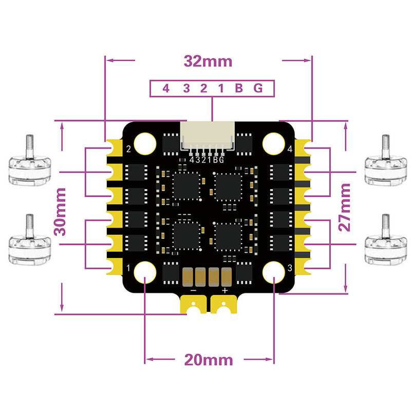 20x20mm HAKRC 15A BLheli_S BB2 2-4S 4In1 Brushless ESC Support DShot600 for RC FPV Racing Drone