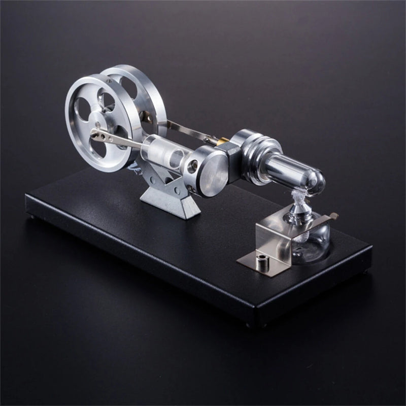StarPower QX-SL-01 Hot Air Stirling Engine Model with Wooden / Metal Base DIY Generator Physics Experiment Science Education Toys