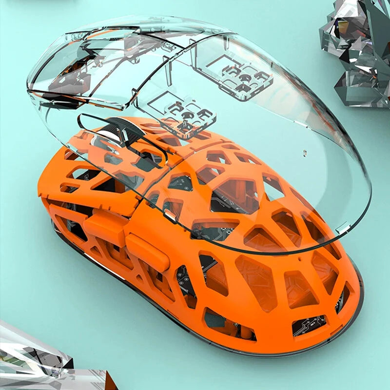 K-Snake BM560 Tri-Mode Wireless Mouse 3600DPI 83g Lightweight RGB Transparent Shell 600mAh Rechargeable Battery Bluetooth 2.4G Wired Esports Gaming Mice