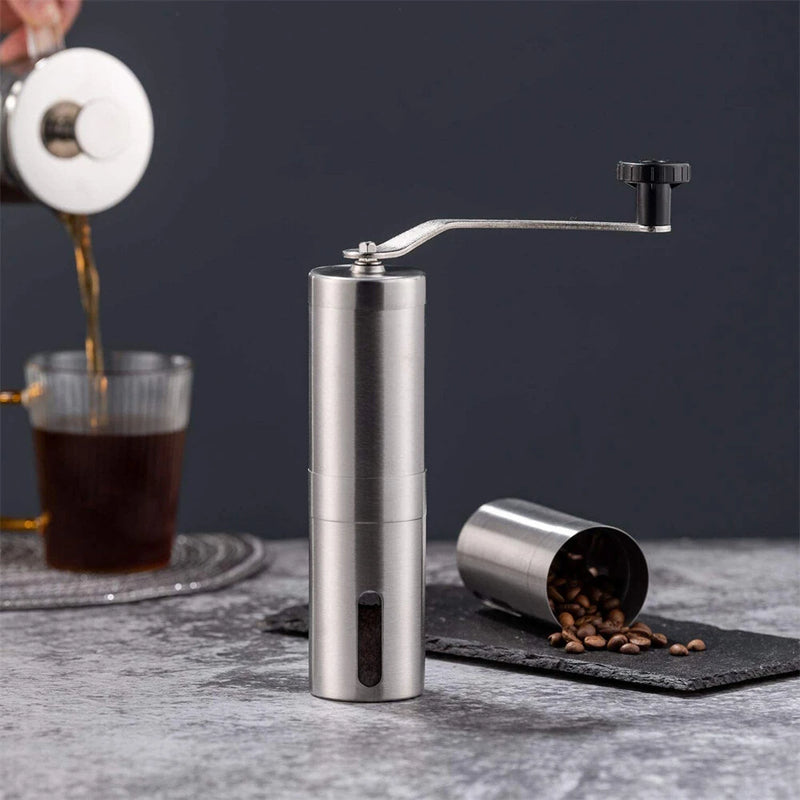 Portable Stainless Steel Manual Coffee Grinder Ceramic Grinding Core Adjustable Grinding Coarseness Hand Crank Coffee Machine