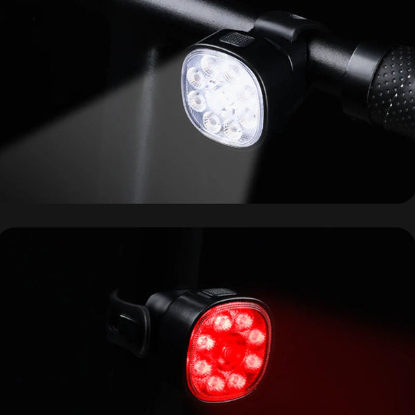 BIKIGHT Q9 Bike Light Set Bicycle Headlight 1500mAh Battery 8 Light Modes Type-C Rechargeable IP65 Waterproof Bicycle Front Light with Taillight for Outdoor Cycling