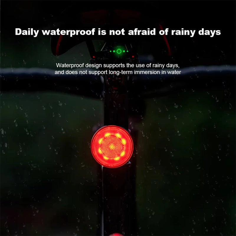 LEADBIKE LD93-LS Smart Brake Sensor Laser Bike Taillight 180 Large Floodlight 500mAh Battery 5 Light Modes Type-C Rechargeable IPX5 Waterproof Wear-resistant Bicycle Rear Light for Night Cycling