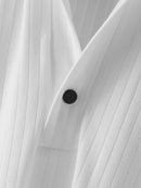 INCERUN Mens Thin Knitted Fabric Cut-off Short Sleeve Tops Lapel Shirts