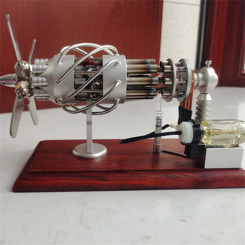 16 Cylinder Swash Plate Stirling Engine Model Quartz Glass Hot Air Creative Motor Engine Generator  Single / Double Gas Tank Science Discovery Technology Education Toys