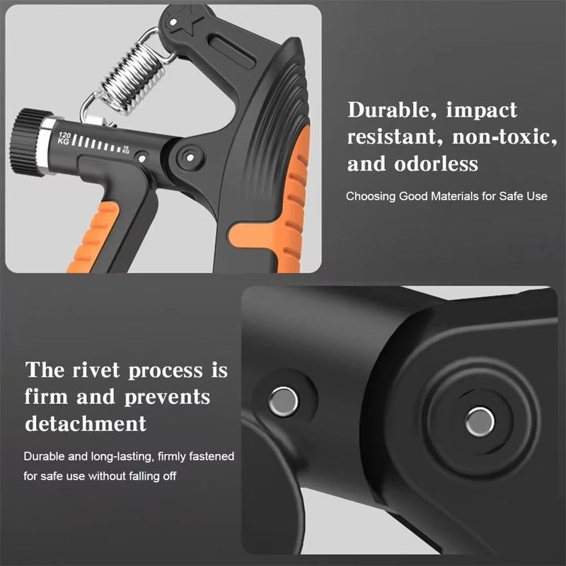 KALOAD 10-120kg Adjustable R-Type Hand Gripper with Countdown/Counting Finger Strength Rehabilitation Trainer Arm Muscle Hand Exercise Equipment for Men Women