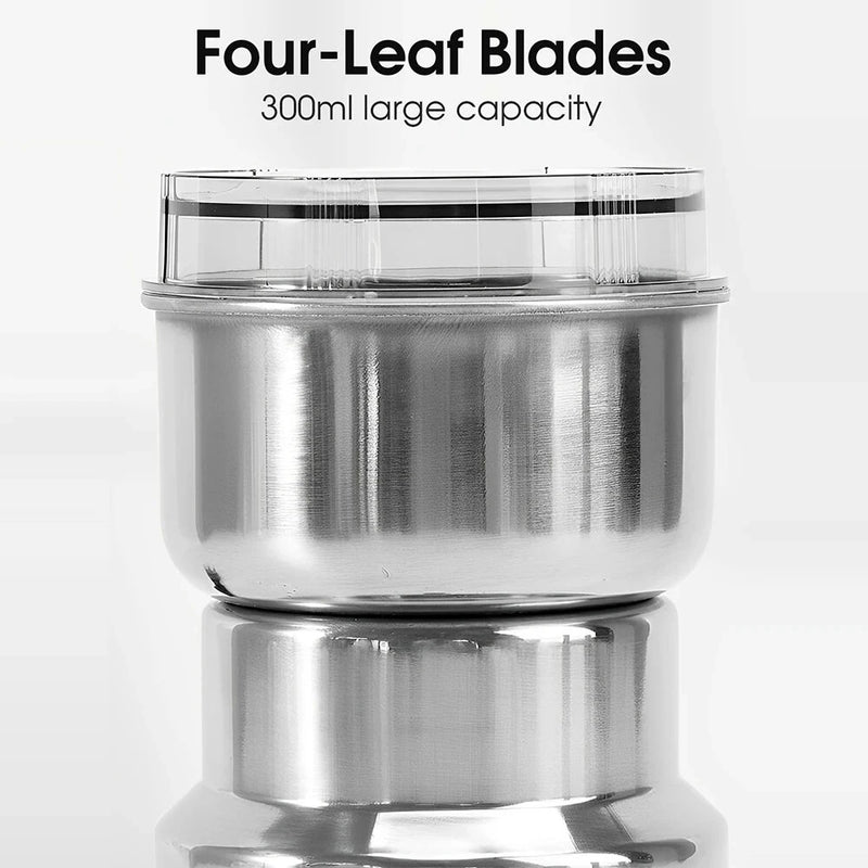 Home Kitchen Electric Milling Machine Multipurpose Electric Coffee Bean Grinding Tool Stainless Steel Milling Machine for Seeds Spices Herbs Nuts Coffee Grinder