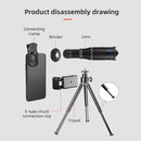 Zoom Phone Camera HD Lens 40X Long Focus Telephoto Monocular Telescope Optical Glass ED FMC BAK4 with Tripod BT Shutter
