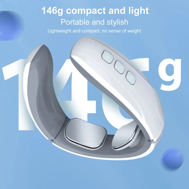 Electric Muscle Stimulation Neck Therapy Instrument 6 Modes Adjustable Intensity Ergonomic Design Portable Pain Relief Tool