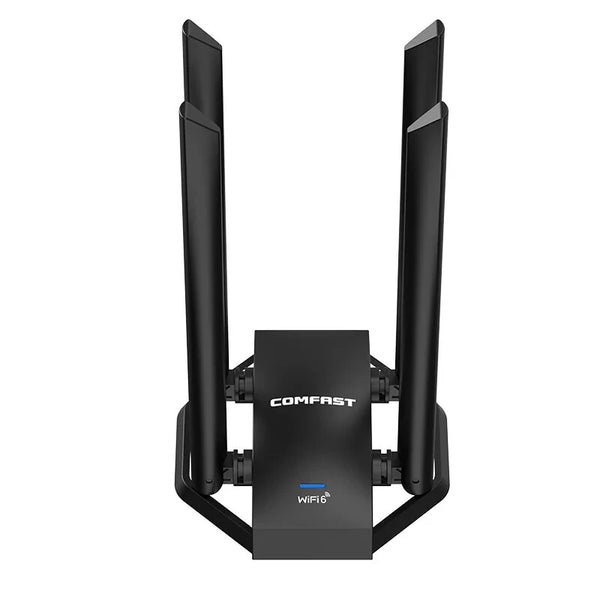 COMFAST CF-975AX USB 5374M WiFi6 Network Card with 4*5dBi Antennas Type-C to USB3.0 Wi-fi Dongle 802.11ax 5Ghz 6Ghz 160mW High Power WiFi Adapter