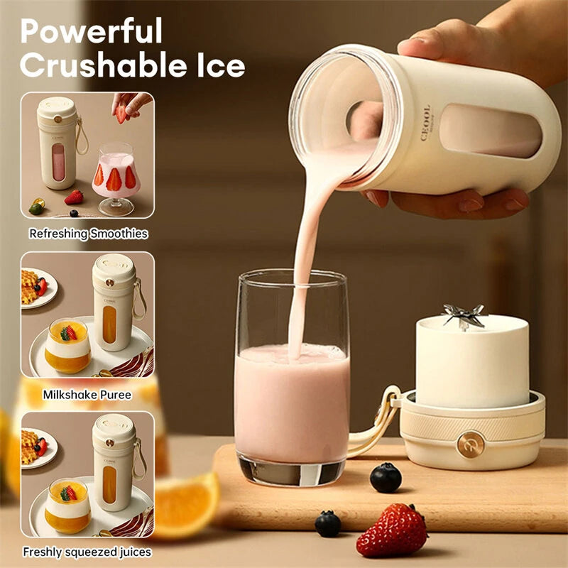 Portable Juicer Blender 350ml With 10 Blades Electric Fruit Juicer USB Charging Lemon Orange Fruit Juicing Cup Smoothie Blender Machine