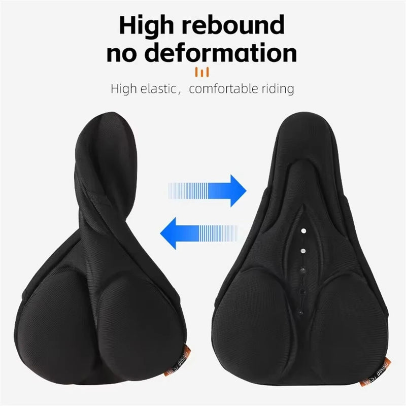 WEST BIKING Comfty High Elastic Silicone Bicycle Saddle Cover Soft Breathable Bike Seat Cushion With Rainproof Cover for Road MTB Outdoor Riding