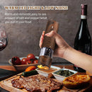 500mAh Electric Pepper Grinder in Wood Grain Color Electric Salt and Pepper Grinder Set with 6 Adjustable Coarseness Adjustable Ceramic Core with LED Light USB Rechargeable