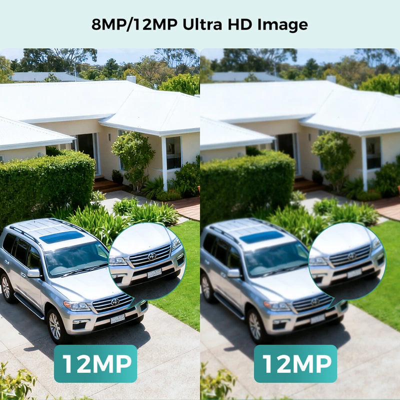 Hiseeu 8MP/12MP PoE IP Camera Human Detect Night Vision Two-way Audio Support ONVIF 2.0 IP67 Waterproof Outdoors Security CCTV Cameras