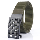 TUSHI Mens Tactical Belt Metal Automatic Buckle Hard Nylon Soft Real Nylon 125cm Military Casual Adjustable Belt
