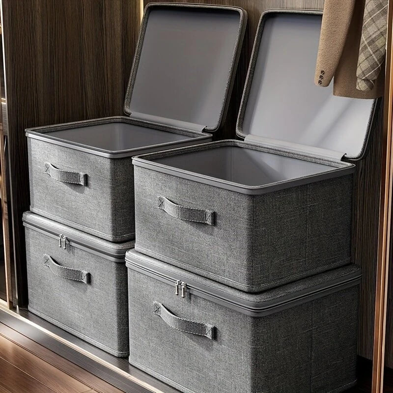 45x35x26cm Large Capacity Fabric Clothes Storage Box Modern Stackable Waterproof Storage Box Multiple Uses Storage Box Extra Large Storage Basket Home Organization Tool