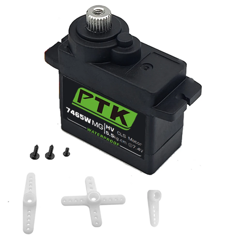 PTK 7465W MG 25T Aluminum Gear 180 9g Digital Waterproof RC Servo for Robot Fixed Wing Car and Aircraft Model