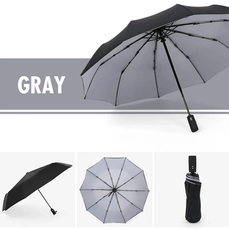 Fully Automatic Double Layer Umbrella Wind-Resistant Design Enhanced Durability with Metal and Fiber Medium Size Water Resistant Available in Multiple Colors