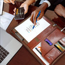 A4 File Folder Multifunctional Document Business Stationery Leather Conference Contract Folders Zippered Organizer Card Holder