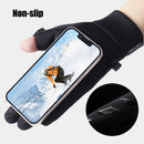 XANES Winter Touchscreen Warm Cycling Gloves Waterproof Windproof Cold-Resistant Flip Exposed Two-finger Zipper Gloves for Men Women Ski Fishing Running