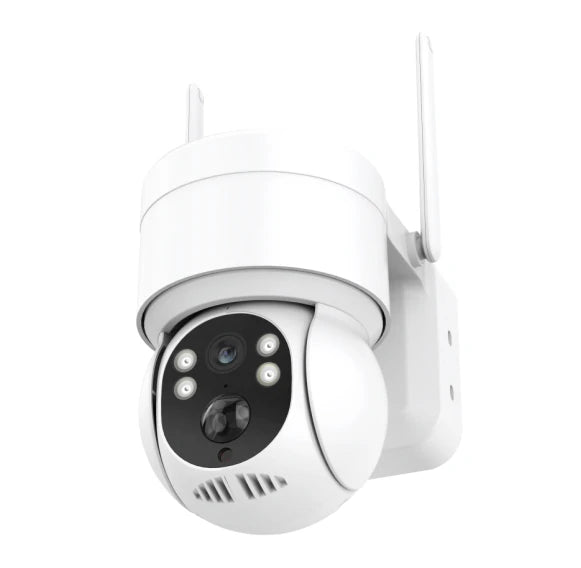 Hiseeu WTD514 4MP 1440P 5X Zoom Outdoor Solar Powerd Camera PTZ WiFi Wireless IP Cam PIR Motion Detection Night Vision Two-way Audio Video Security Surveillance Cameras White Color