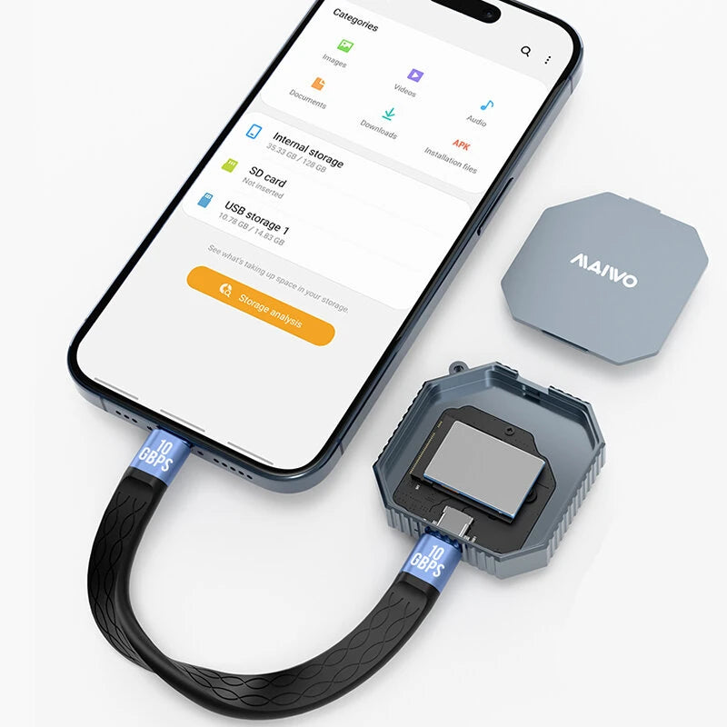 MAIWO K1724P Magnetic M.2 2230 NVMe SSD Enclosure USB3.2 Type-C 10Gbps To NVMe PCI-E Adapter External Aluminum Alloy Solid State Drive