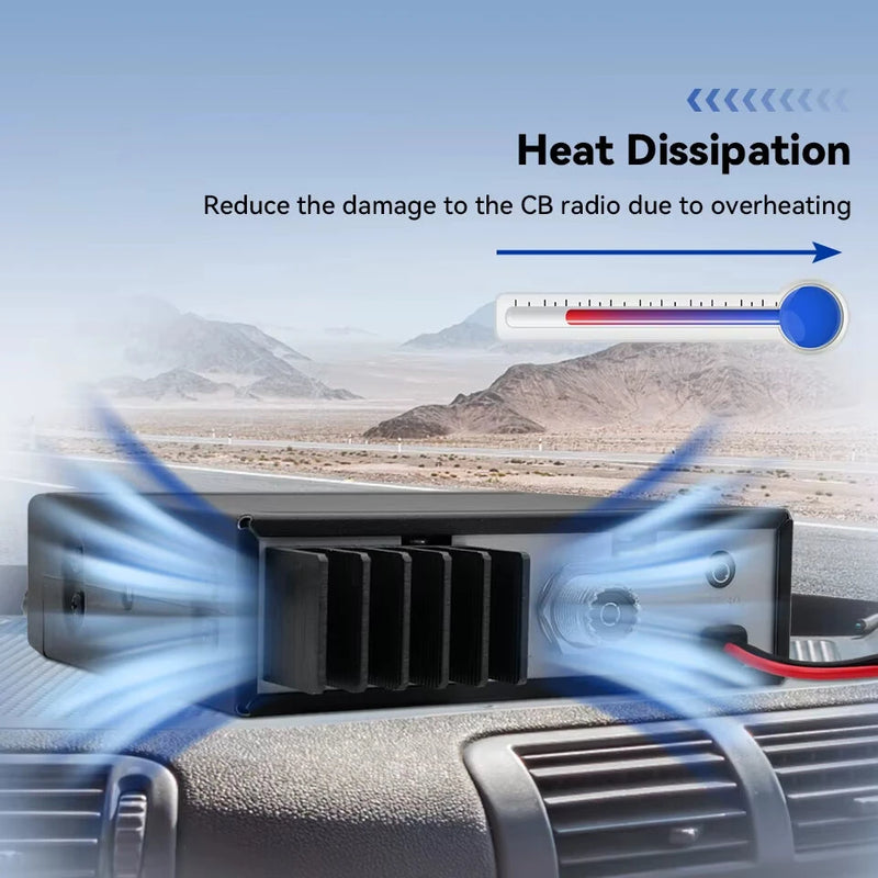 Retevis MB63A CB Car Radio 12/24V Power AMFM 40 Channels Emergency 9/19 Long Range Professional Communicator Compact Mobile Radio Station