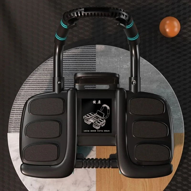 KALOAD 4 Wheel Smart Abdominal Exerciser with Phone Holder 6 Elbow Support Intelligent Brakes Automatic Rebound Antislip Home Gym Fitness Equipment for Exercise Abs
