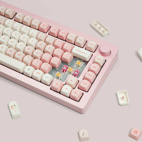 XVX Cherry Pudding 143 Keys MOA Profile Dye-Sub PBT Keycap Set for ANSI Layout 61/68/84/87/100/104/108 Keys Mechanical Keyboard