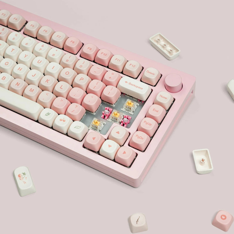 XVX Cherry Pudding 143 Keys MOA Profile Dye-Sub PBT Keycap Set for ANSI Layout 61/68/84/87/100/104/108 Keys Mechanical Keyboard