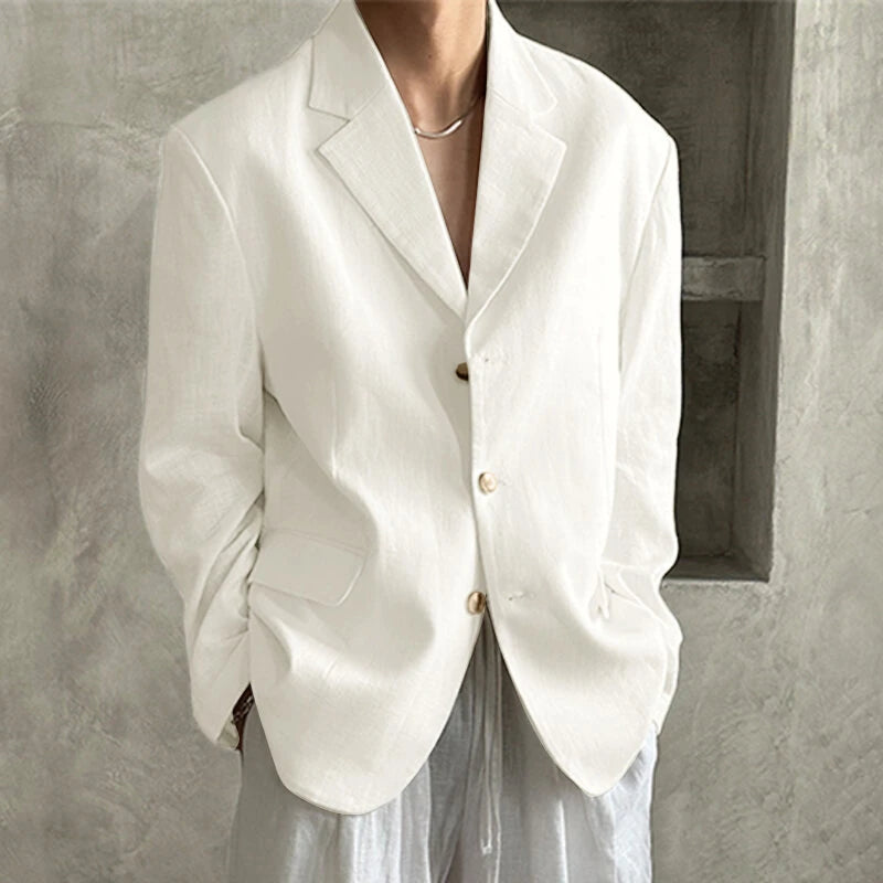 INCERUN Mens Casual Loose Fit Long Sleeve Blazer Fashionable Versatile Solid Color Suit Outwear Top for Men