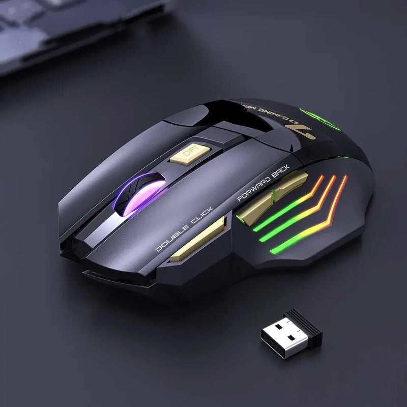Wireless Gaming Mouse USB IMICE GW-X7 3200DPI Wired/Dual Mode BT+2.4G Rechargeable 7 Keys Silent Mouse 7-color Breathing LED