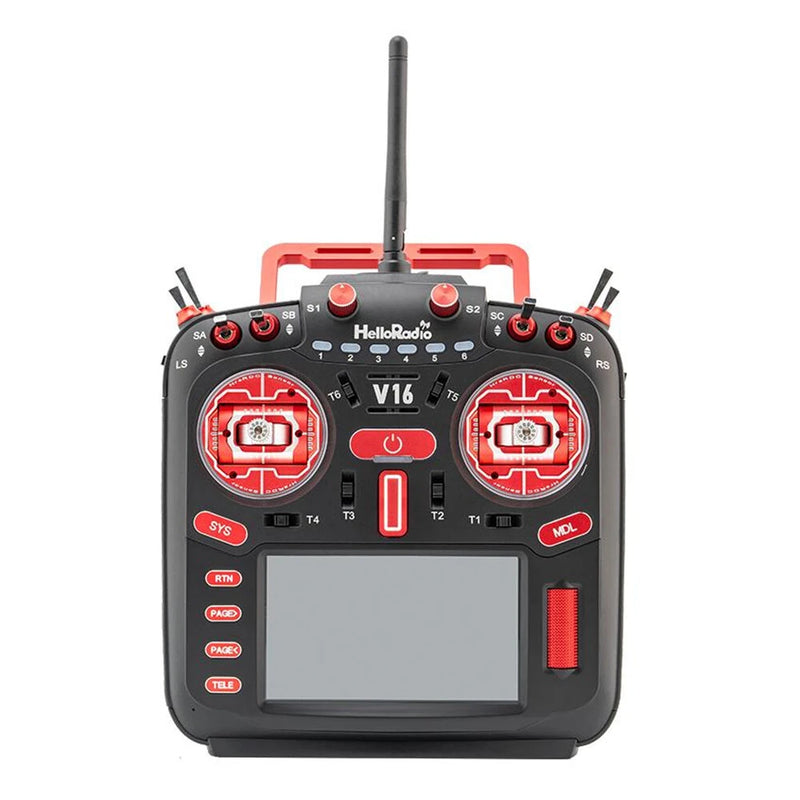 HelloRadioSky V16R Built-in 1W ELRS 4-in-1 CNC RDC90 Metal Gimbal Radio Transmitter Mode 2 with 4.3" Touch Screen for FPV Racing Drone