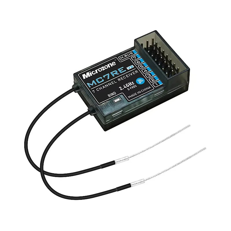Microzone MC7RE V2 2.4GHz 7CH Dual Antenna PWM SBUS RC Receiver Support Mc6mini Mc7mini Mc8mini Transmitter for RC Airplane Car Boat Vehicle Models
