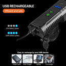 BENGGUO 3 in 1 Bike Headlight 1000Lm Brightness 4400mAh High Capacity Power Bank 8 Light Modes Waterproof Bicycle Front Light with 130db Horn for Night Cycling