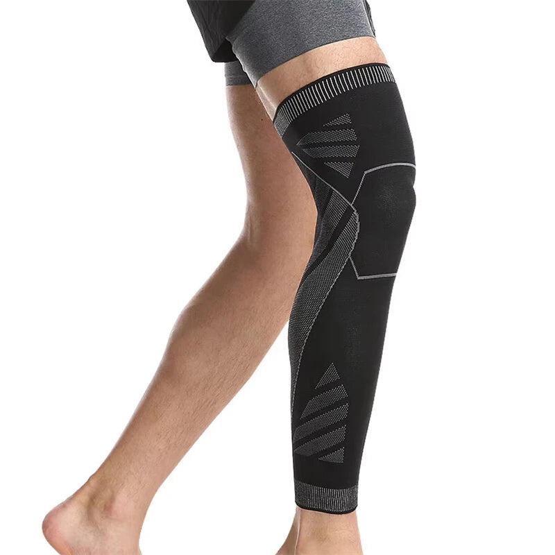 AOLIKES Long Leg Compression Sport Protective Sleeves Full Leg Sleeve Elestic Brace Knee Support Protect Basketball Football Knee Pain Relief