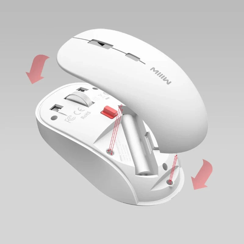 Xiaomi MIIIW Wireless bluetooth Mouse 800/1200/1600DPI Switchable Silent Clicking Detachable Magnetic Top Cover Ergonomics Dual-mode Mouse