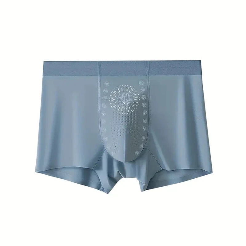 5pcs Men's Antibacterial Underwear, Casual Boxer Briefs Multipack, Ice silk Breathable Comfort Fit Underpants, Elastic Waistband Boxer Trunks Sports Undershorts